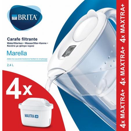 BRITA Waterfilterkan Marella Cool White 2,4 ltr + 4 Maxtra+ Waterfilterpatronen