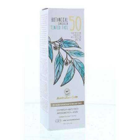 Australian Gold Medium tan tinted face lotion SPF50