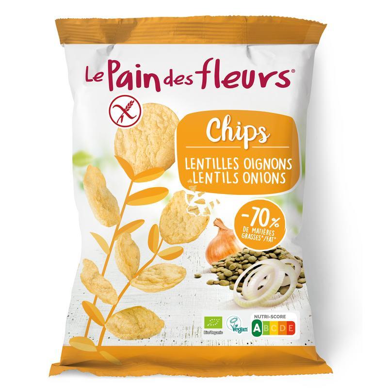 Pain Des Fleurs chips met linzen uien