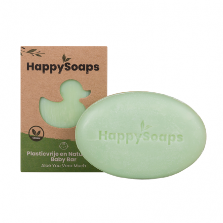 HappySoaps Aloë You Vera Much Baby & Kids Shampoo en Body Wash Bar 80 gram