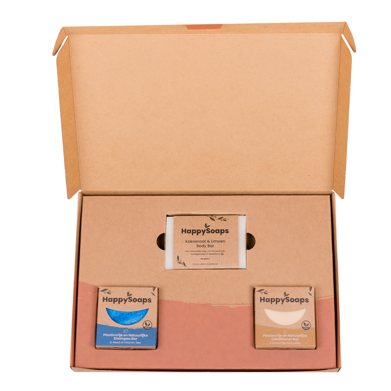 HappySoaps Verzorging Giftbox Tropical Sensation Medium 1 set van 3 stuks