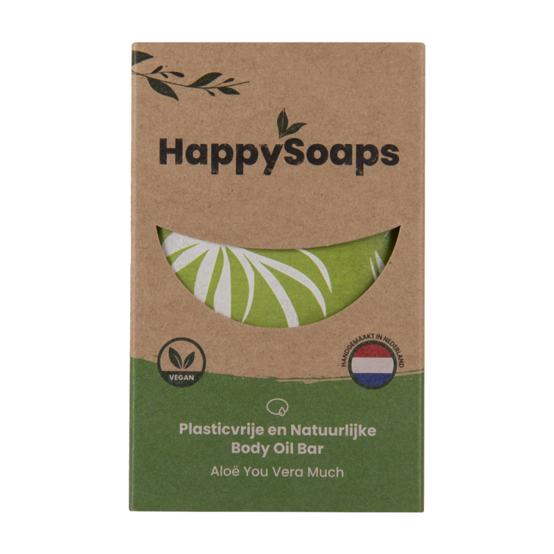 HappySoaps Body Oil Bar Aloë You Vera Much 70 gram