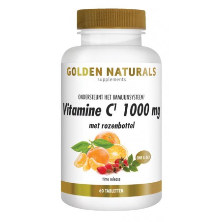 Golden Naturals Vitamine C 1000 mg met rozenbottel 60 tabletten