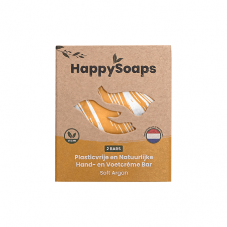 HappySoaps Hand- en Voetcrème Bars Soft Argan 2x20g