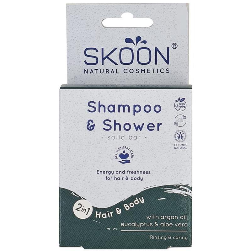 Skoon Solid Shampoo & Shower 2 in 1 with Argan Oil, Eucalyptus en Aloë Vera