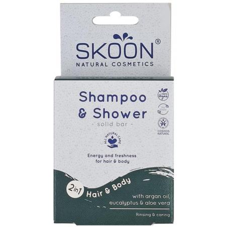 Skoon Solid Shampoo & Shower 2 in 1 with Argan Oil, Eucalyptus en Aloë Vera