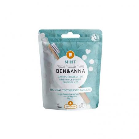 Ben & Anna Tandpasta tabletten Naturel Mint met fluoride