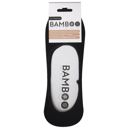 Bamboo Airco footies one size zwart 3 paar