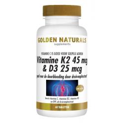 Golden Naturals Vitamine K2 45 mcg & D3 25 mcg