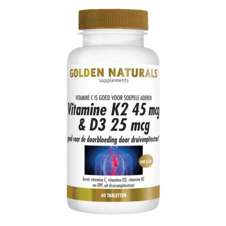 Golden Naturals Vitamine K2 45 mcg & D3 25 mcg