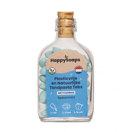 HappySoaps Tandpasta Tabs Spearmint met fluoride 62st
