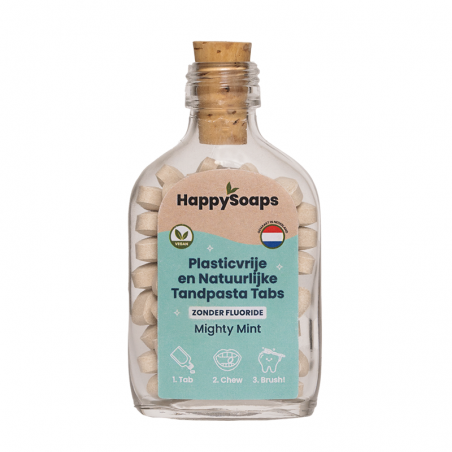 Happysoaps Tandpasta Tabs Mighty Mint zonder fluor 62st