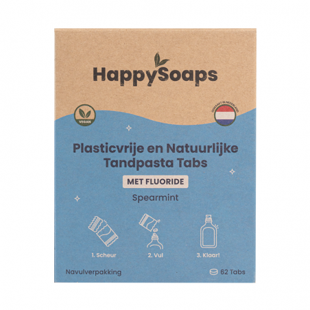 HappySoaps Tandpasta Tabs Spearmint (met fluoride) navulverpakking