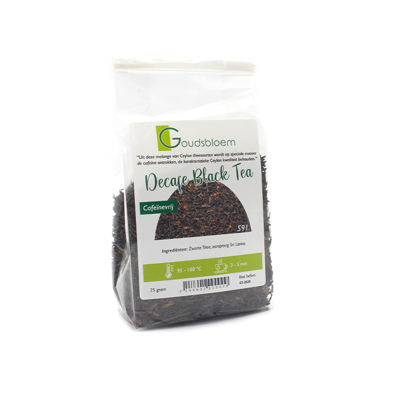 Goudsbloem Decafe black tea Theïnevrij thee 75 gram
