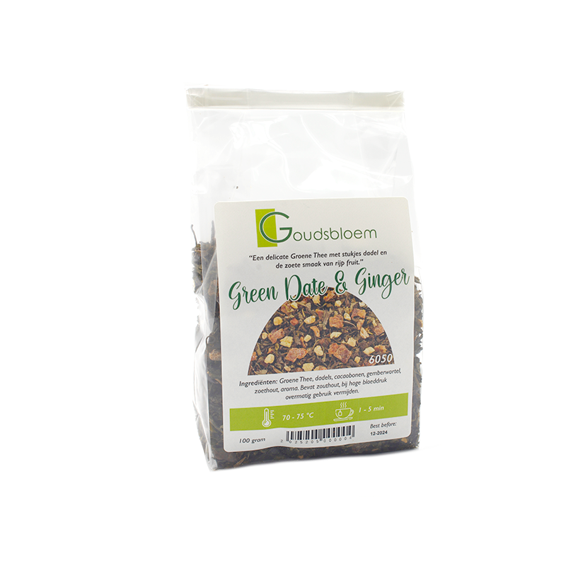 Goudsbloem Green date ginger thee 100 gram