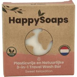 HappySoaps 3-in-1 Travel Wash Bar Sweet Relaxation 40g