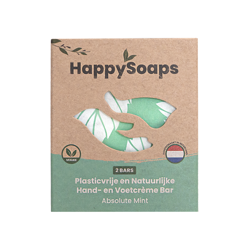 HappySoaps Hand- en Voetcrème Bars Absolute Mint 2x20g