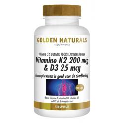 Golden Naturals Vitamine K2 200mcg & D3 25mcg