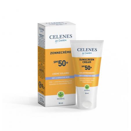 Celenes by Sweden Herbal Zonnecrème SPF50+ droge en gevoelige huid 50ml