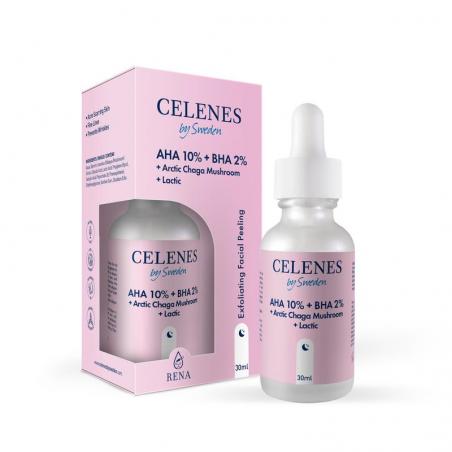 Celenes by Sweden AHA 8% + BHA 2% + Lactic + Arctic Chaga Mushroom Facial Peeling 30ml