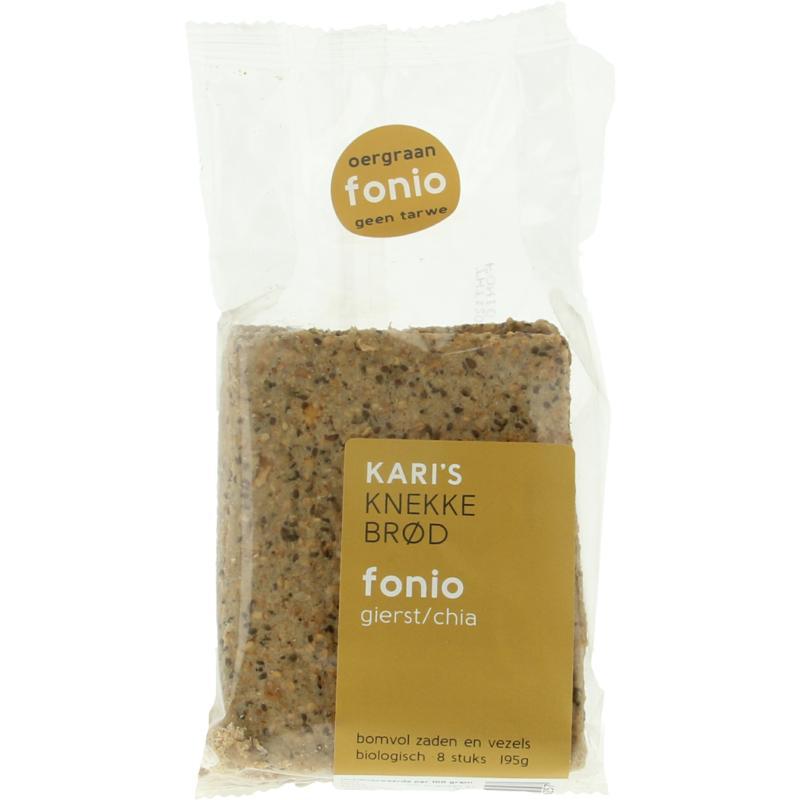 Kari's Crackers Knekkebrod Fonio Gierst/Chia 8st 170-200g