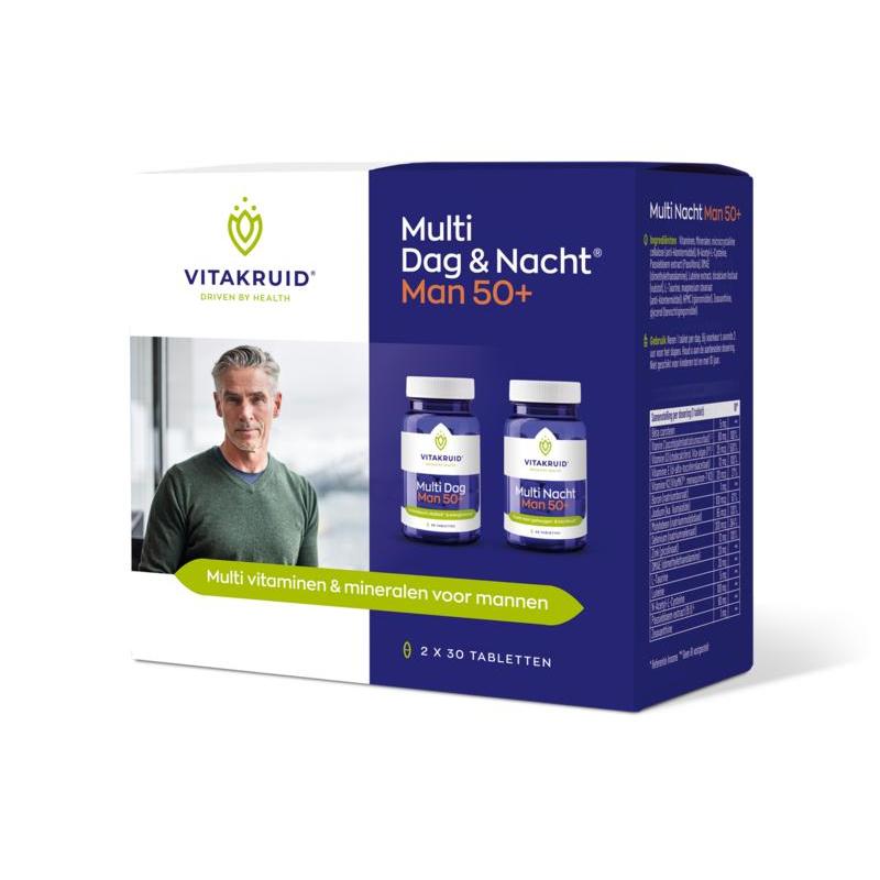 Vitakruid Multi Dag & Nacht Man 50+ 60 tabletten