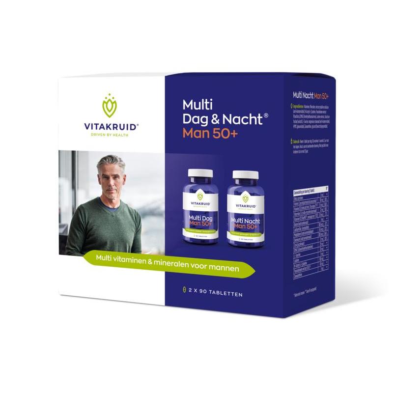 Vitakruid Multi Dag & Nacht Man 50+ 180 tabletten