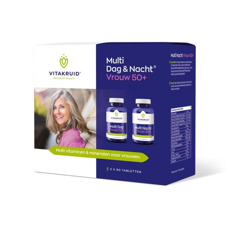 Vitakruid Multi Dag & Nacht Vrouw 50+ 180 tabletten