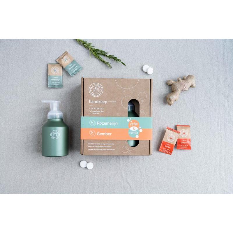 The Green Lab Co handzeep startset rozem&gember
