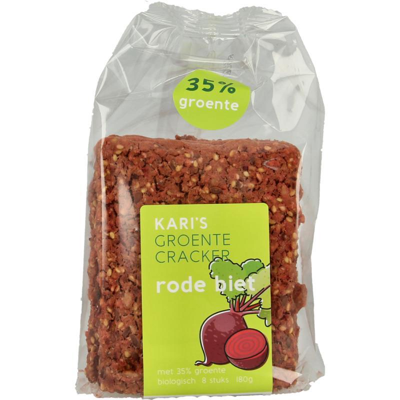 Kari's Crackers Groente Cracker Rode Biet 8 st 180g