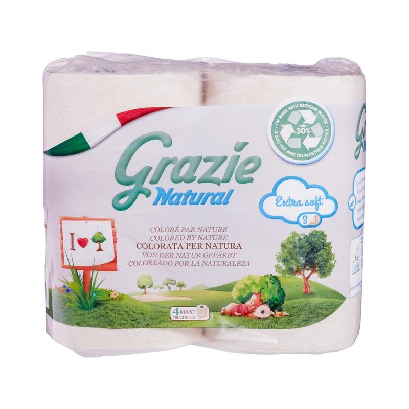 Grazie Natural toiletpapier 3-laags 4 rol