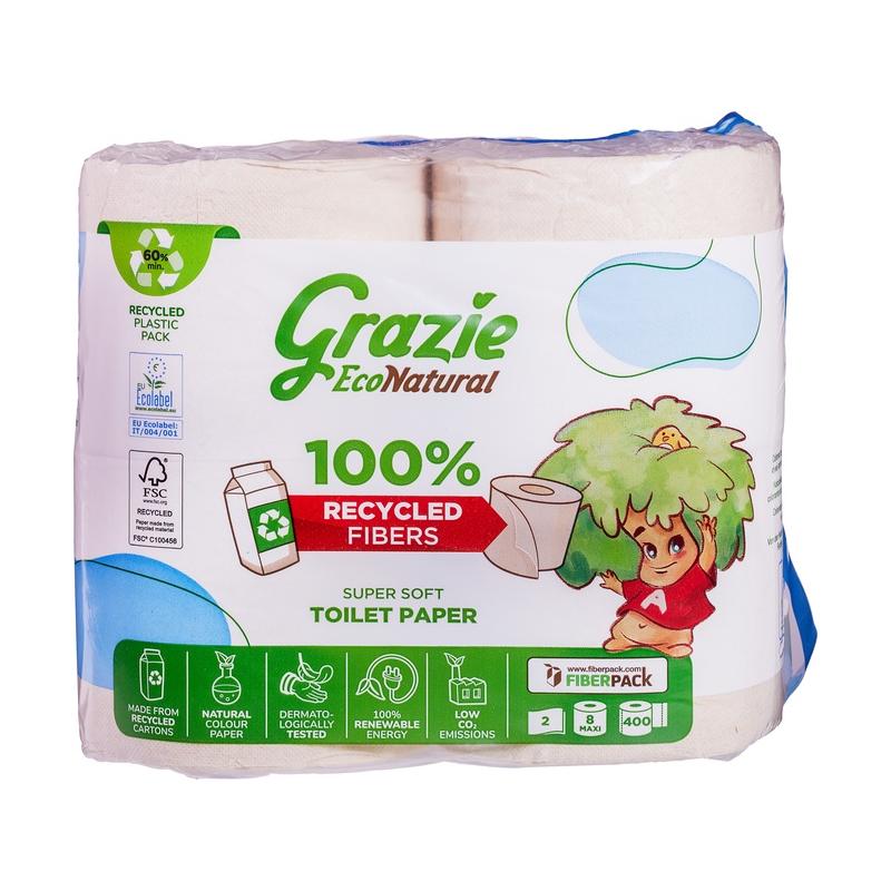 Grazie Natural toiletpapier 2-laags 8 rol