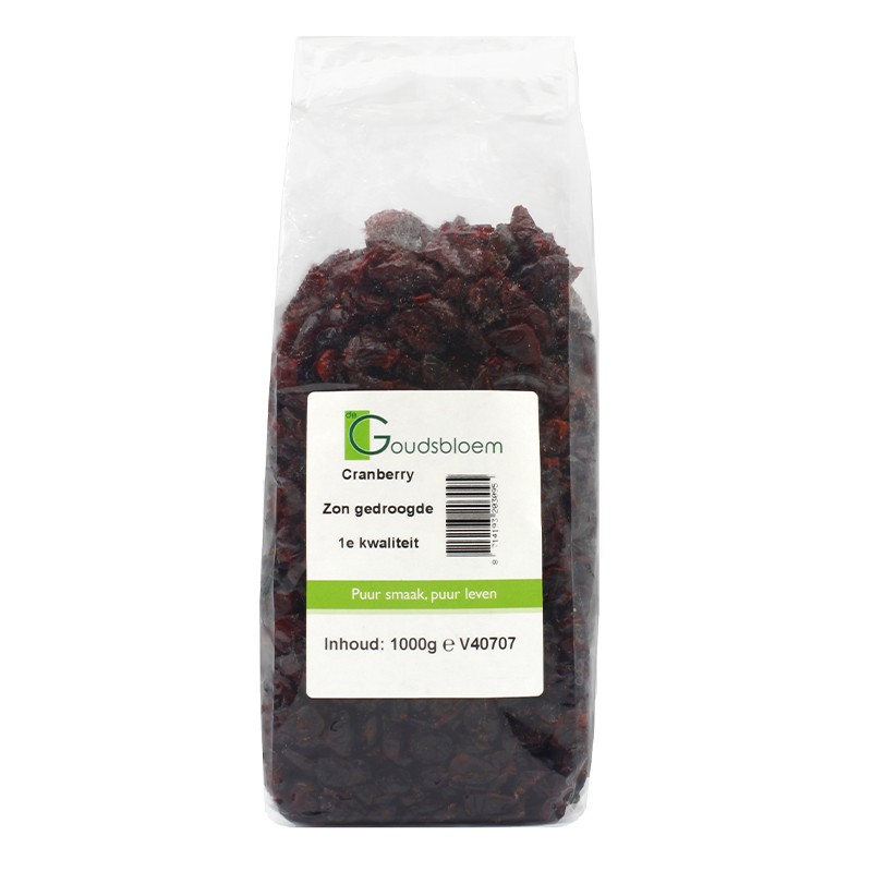De Goudsbloem Cranberry zon gedroogde 1000 gram