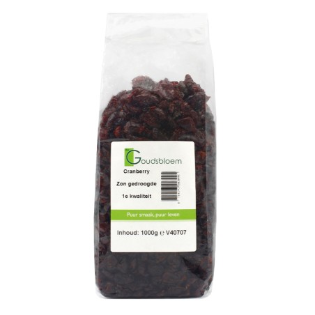 De Goudsbloem Cranberry zon gedroogde 1000 gram