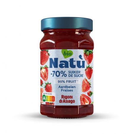 Natu Aardbeienjam bio -70% suiker 240 gram - Rigoni di Asiago