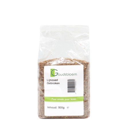 De Goudsbloem lijnzaad gebroken 500 gram