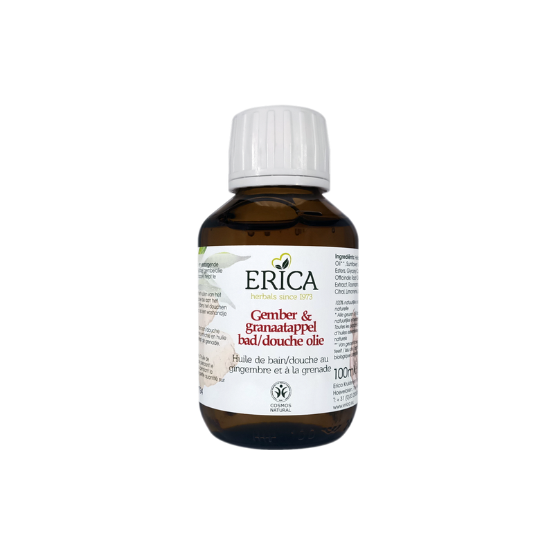Erica Bad & Douche Olie Gember Granaatappel 100 ml