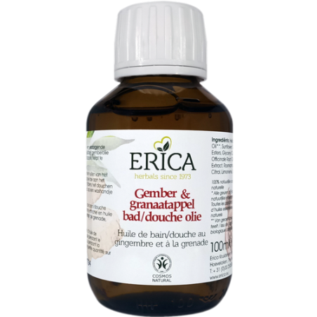 Erica Bad & Douche Olie Gember Granaatappel 100 ml