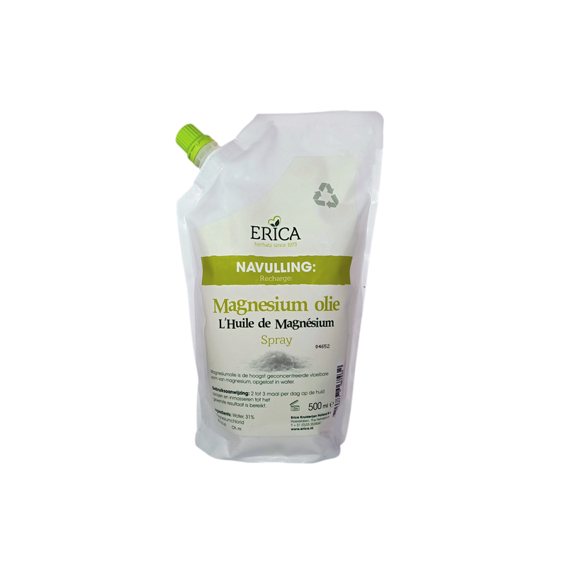 Erica Magnesium Olie Spray navullingzak 500 ml