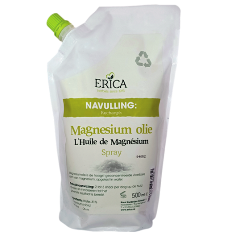 Erica Magnesium Olie Spray navullingzak 500 ml