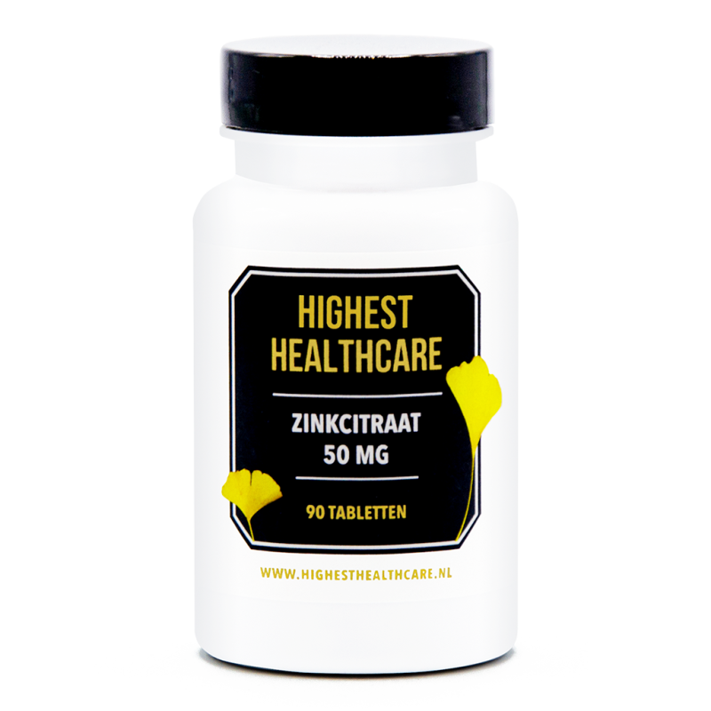 Highest Healthcare Zink citraat 50 mg 90 tabletten Highest Healthcare Zink citraat 50 mg 90 tabletten