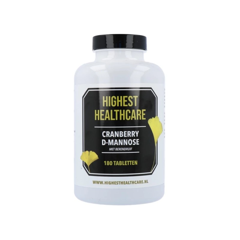 Highest Healthcare Cranberry D-mannose 180 tabletten Highest Healthcare Cranberry D-mannose 180 tabletten