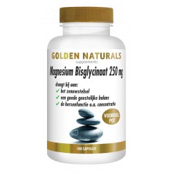 Golden Naturals Magnesium Bisglycinaat 250mg 180 veganistische capsules