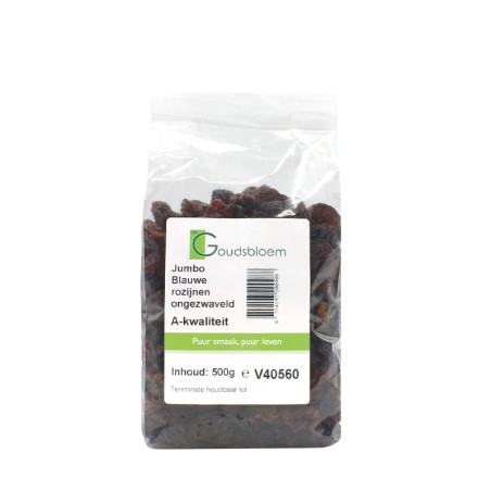 De Goudsbloem Jumbo Rozijnen blauw ongezwaveld 500 gram