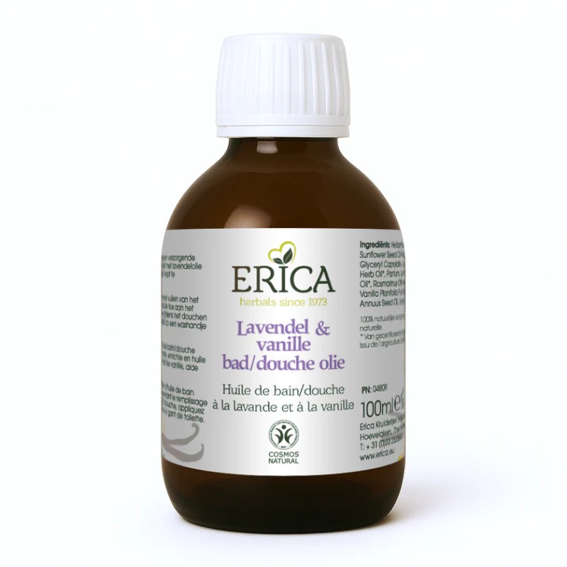 Erica Bad & Douche Olie Lavendel & Vanille 100 ml