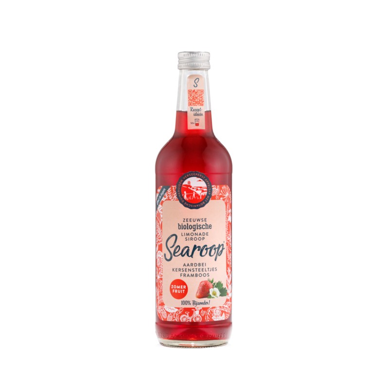 Searoop Zomerfruit Aardbei Framboos Kersensteeltjes Biologisch 500 ml