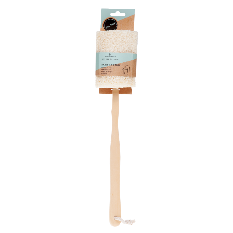Source Balance Loofa-badborstel 41cm met houten steel en ophangkoord