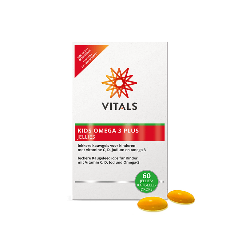 Vitals Kids Omega 3 Plus Jellies aardbeien- en citrussmaak 60 stuks