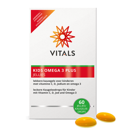 Vitals Kids Omega 3 Plus Jellies aardbeien- en citrussmaak 60 stuks