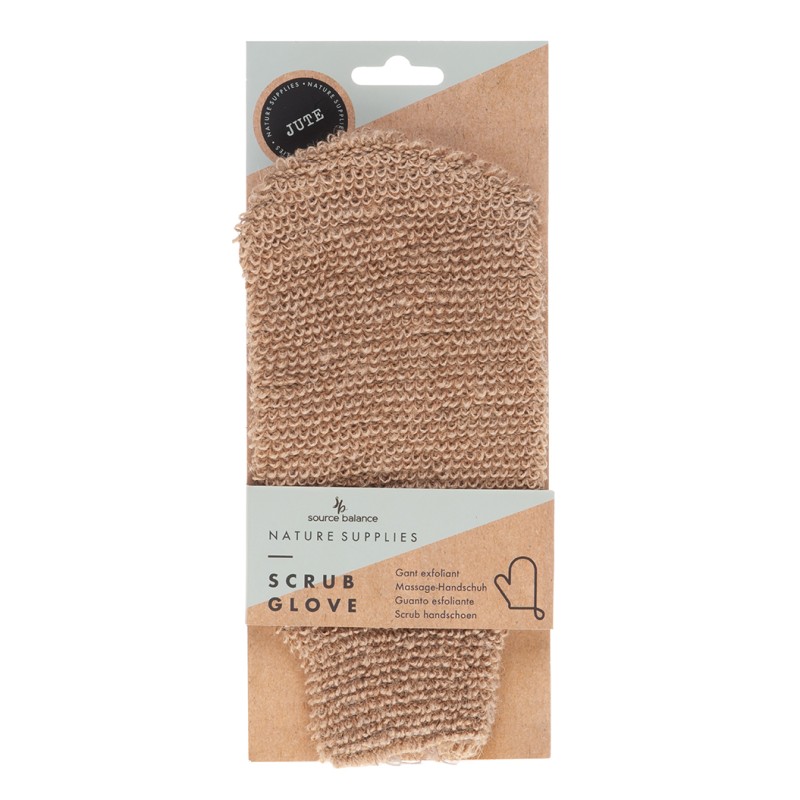 Source Balance Scrub- en massagewant van elastisch jute bruin 1 stuk